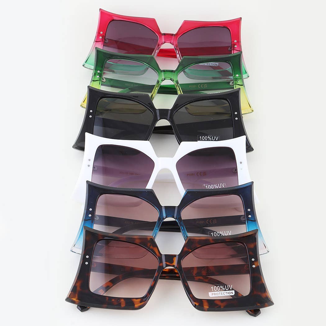 Sharp Bolted Boxy Sunglasses