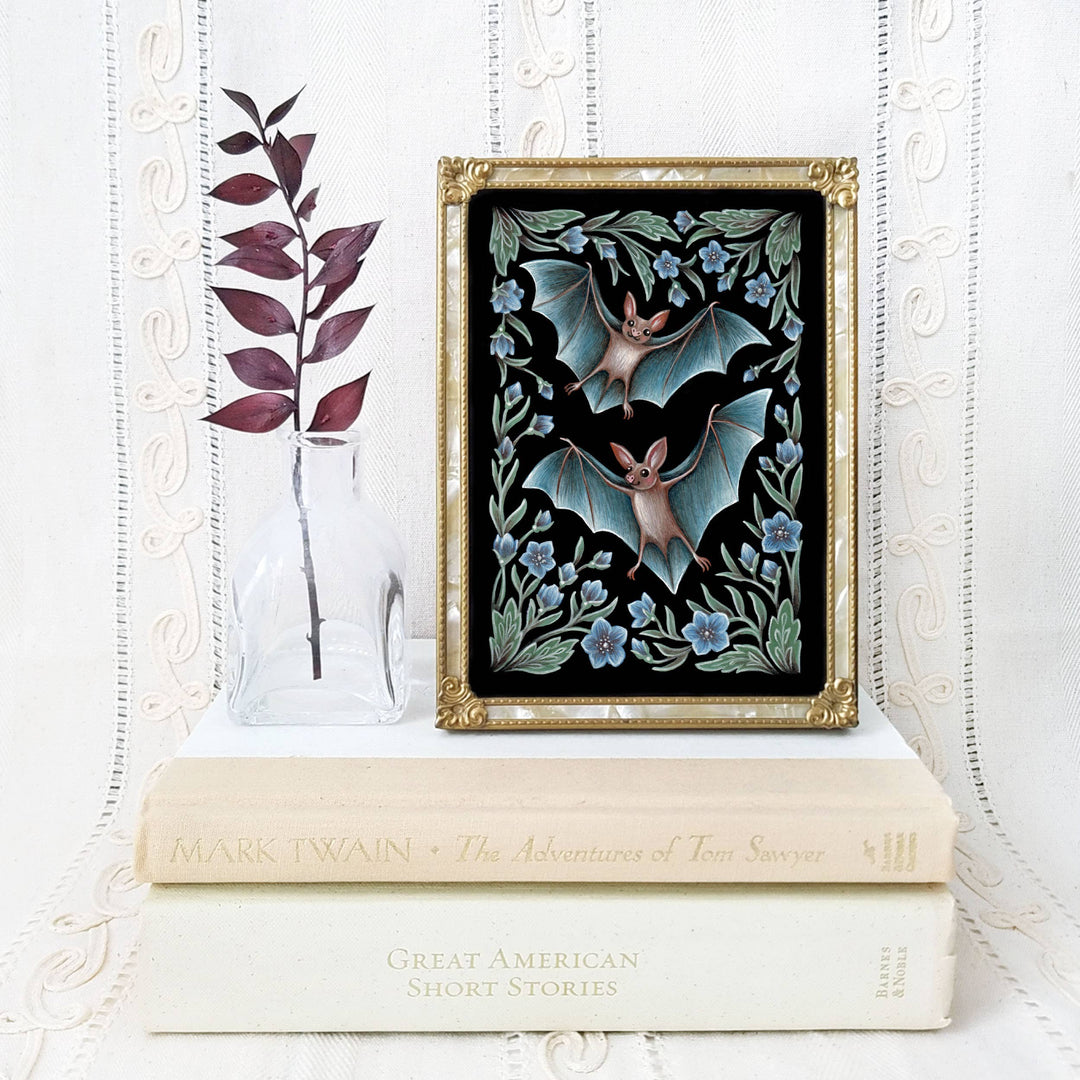 Faina Lorah - Bat Art Print Folk Decor: 8x10
