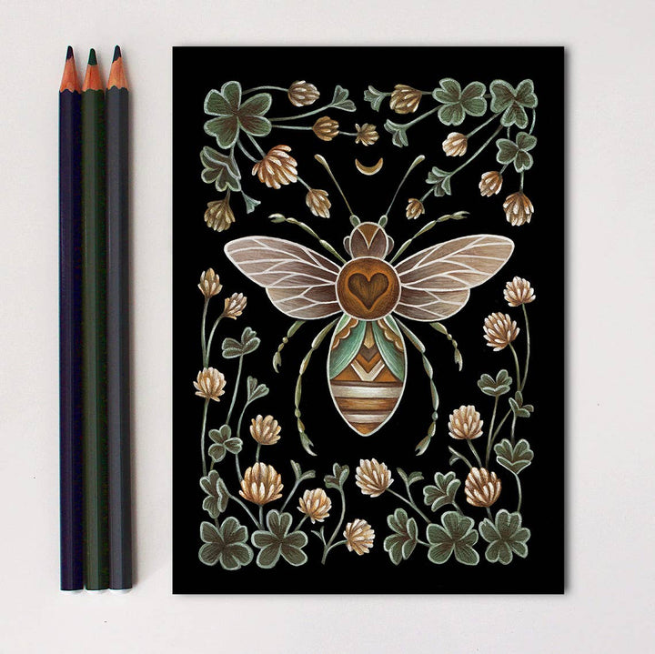 Faina Lorah - Bee Art Print Folk Decor: 8x10