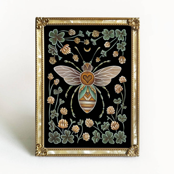 Faina Lorah - Bee Art Print Folk Decor: 8x10