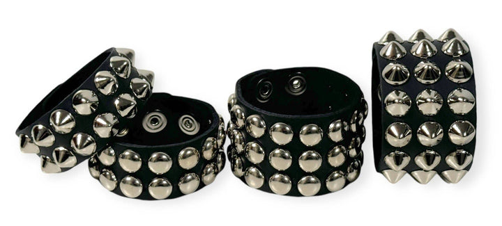 Funk Plus - 1/2" LARGE STUDDED BRACELET: 2 ROW 1/2" ROUND STUD