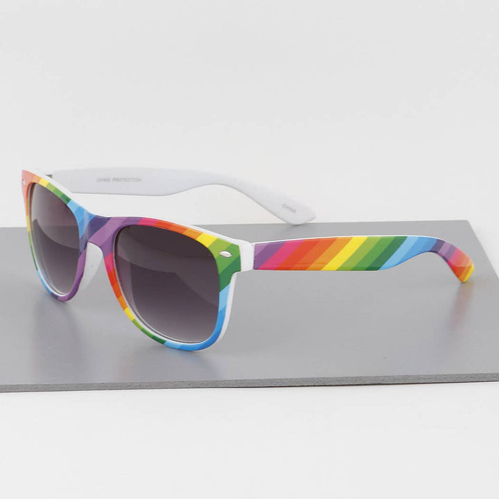 Rainbow Striped Sunglasses: Multicolor