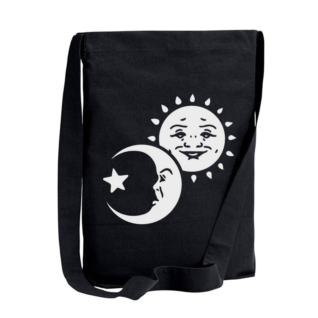 Too Fast - Celestial Sun And Moon Sling Tote Bag: Black / OS