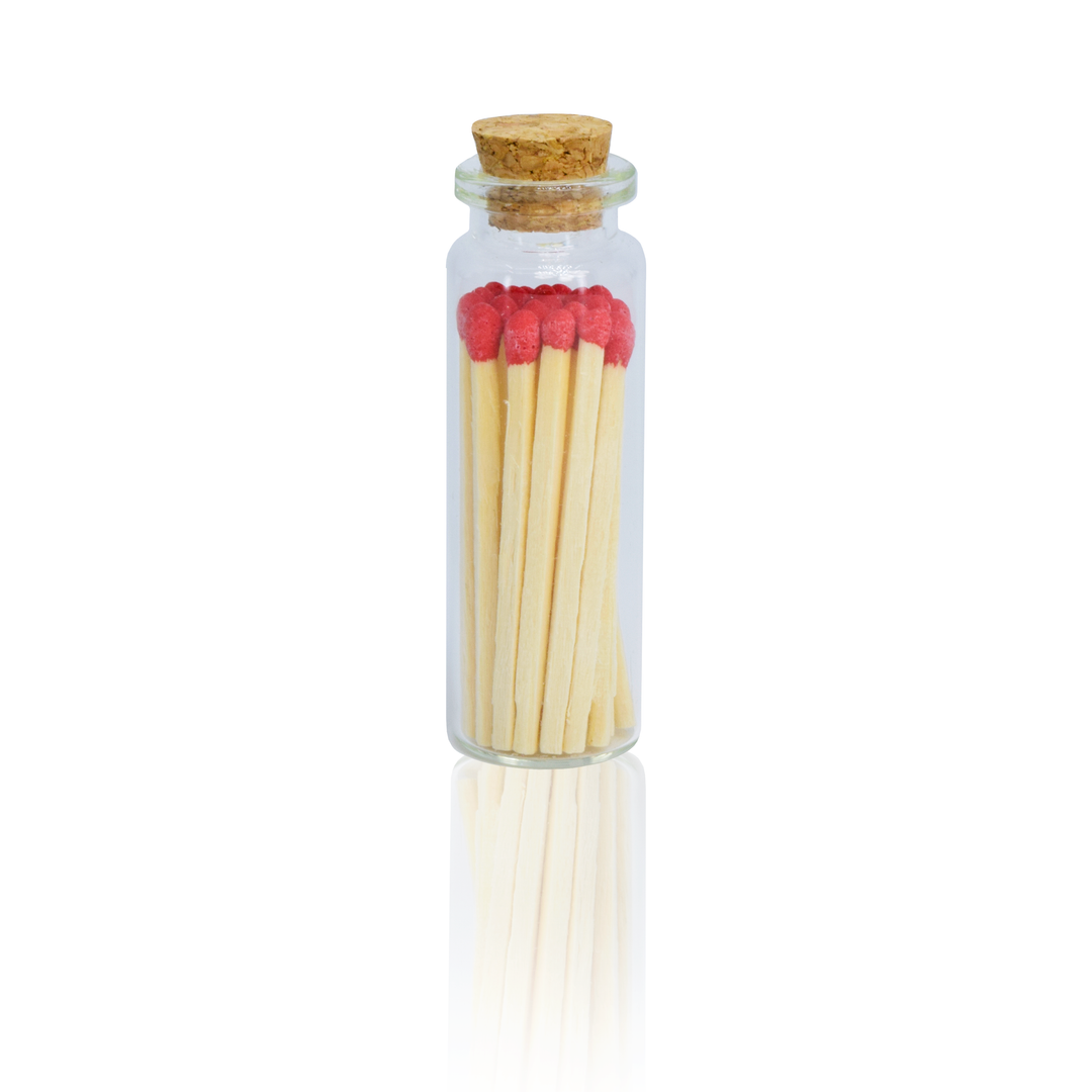 Small Match Bottles - Safety Matches in Jars with Striker: Charcoal / 20 Matchsticks Jar