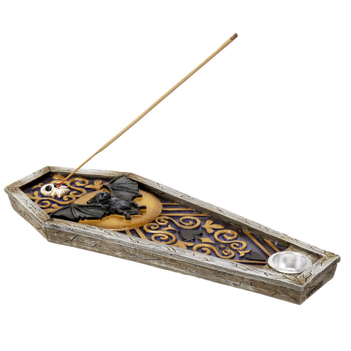 Pacific Giftware - Vampire Bat Coffin Incense Burner