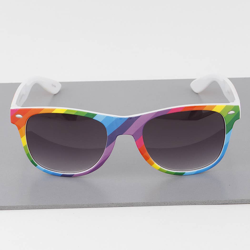 Rainbow Striped Sunglasses: Multicolor