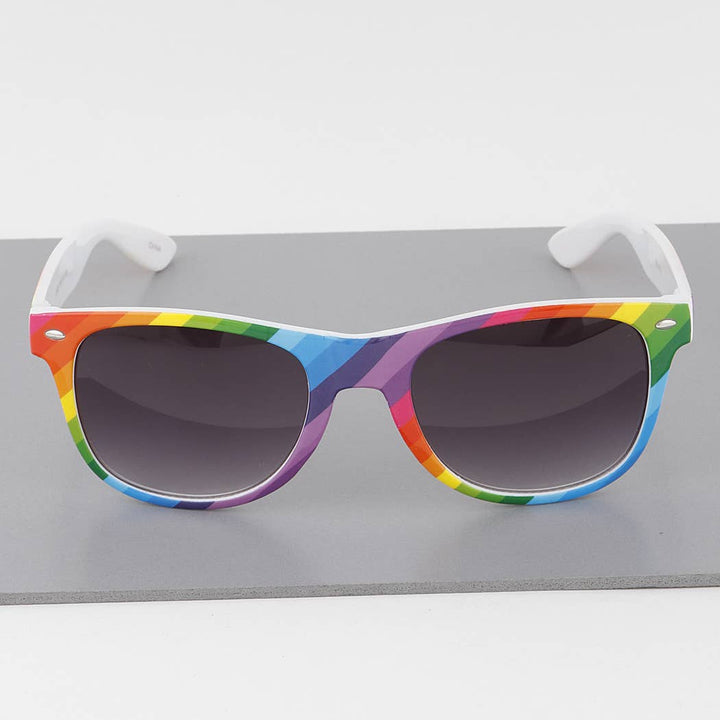 Rainbow Striped Sunglasses: Multicolor
