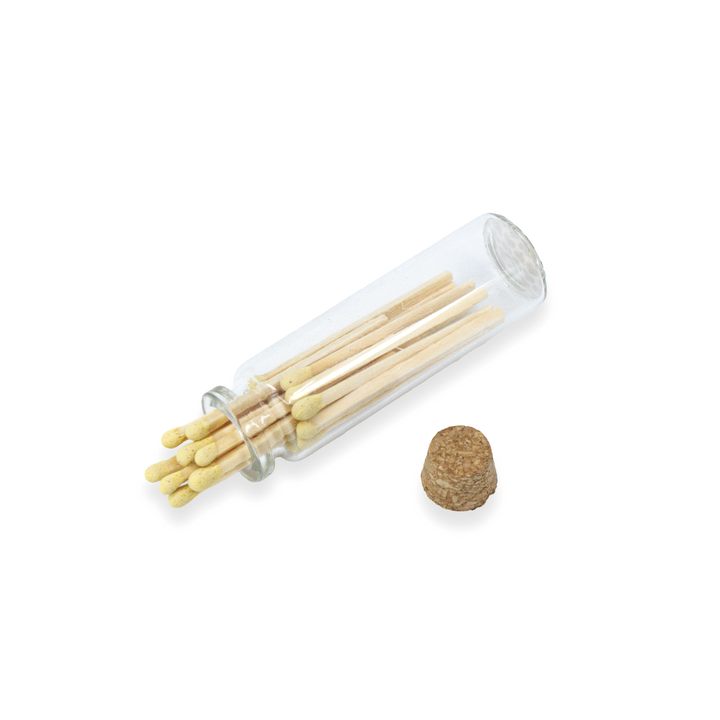 Small Match Bottles - Safety Matches in Jars with Striker: Charcoal / 20 Matchsticks Jar