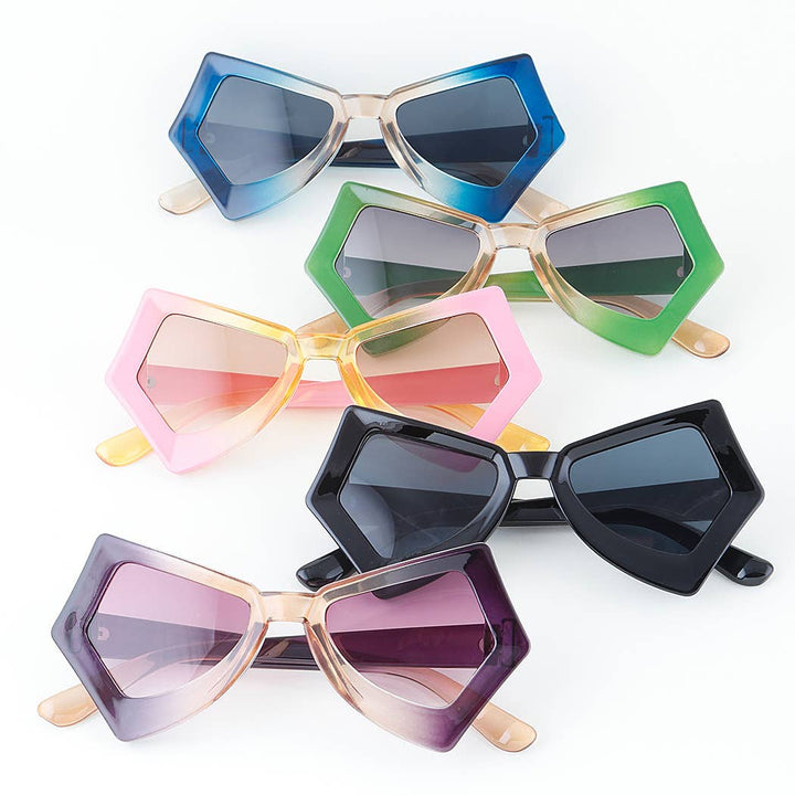 Multi Watercolor Sharp Sunglasses