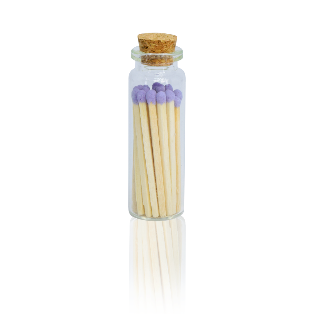 Small Match Bottles - Safety Matches in Jars with Striker: Charcoal / 40 Matchsticks Jar