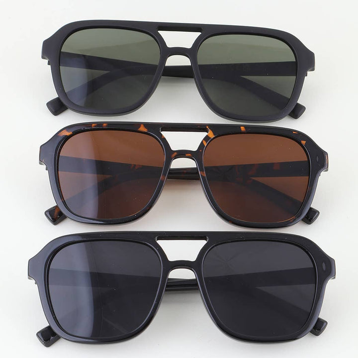 Classic Straight Aviator Sunglasses