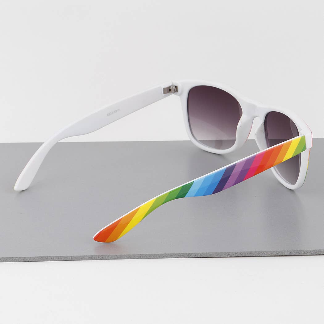 Rainbow Striped Sunglasses: Multicolor