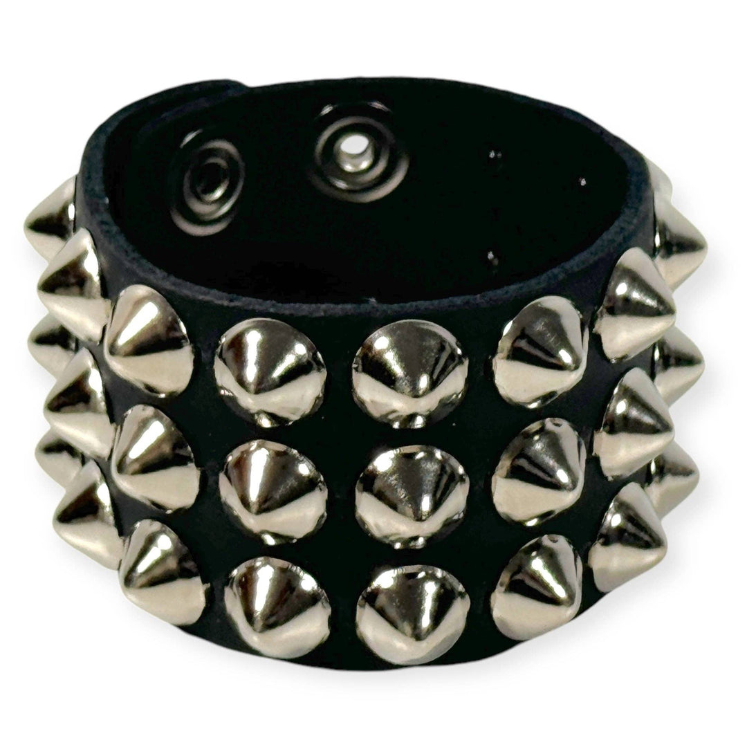 Funk Plus - 1/2" LARGE STUDDED BRACELET: 2 ROW 1/2" ROUND STUD