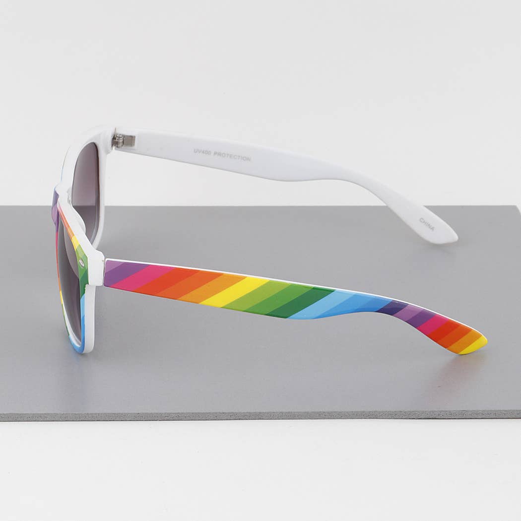 Rainbow Striped Sunglasses: Multicolor