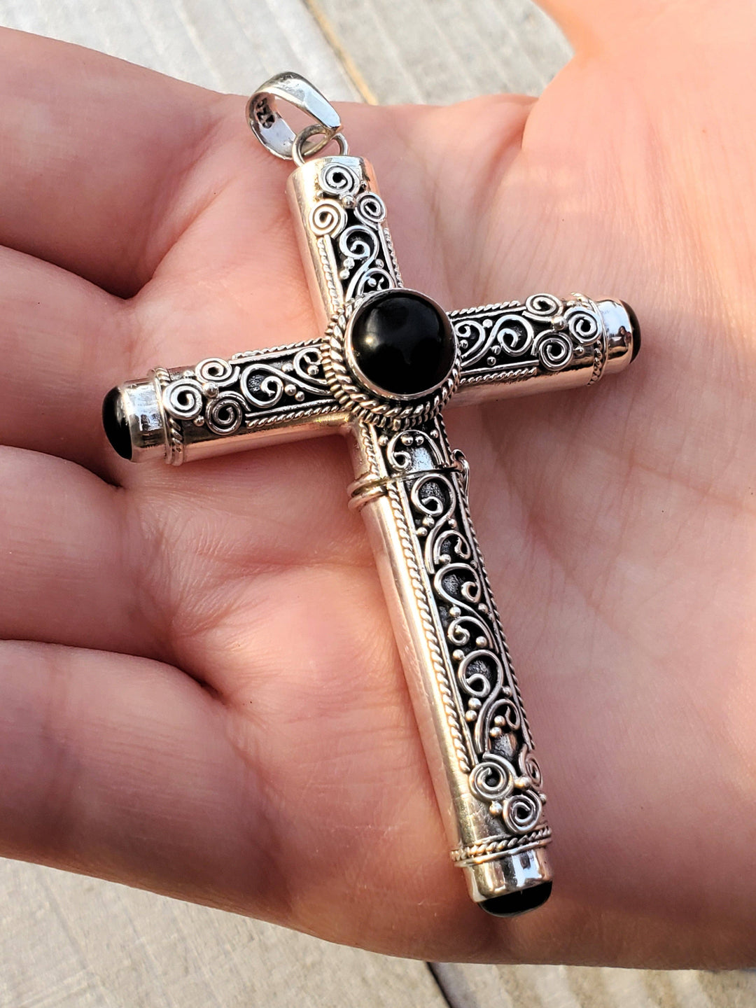 Silver Insanity - Hidden Stash Cross | Poison Box Pendant | Sterling Silver