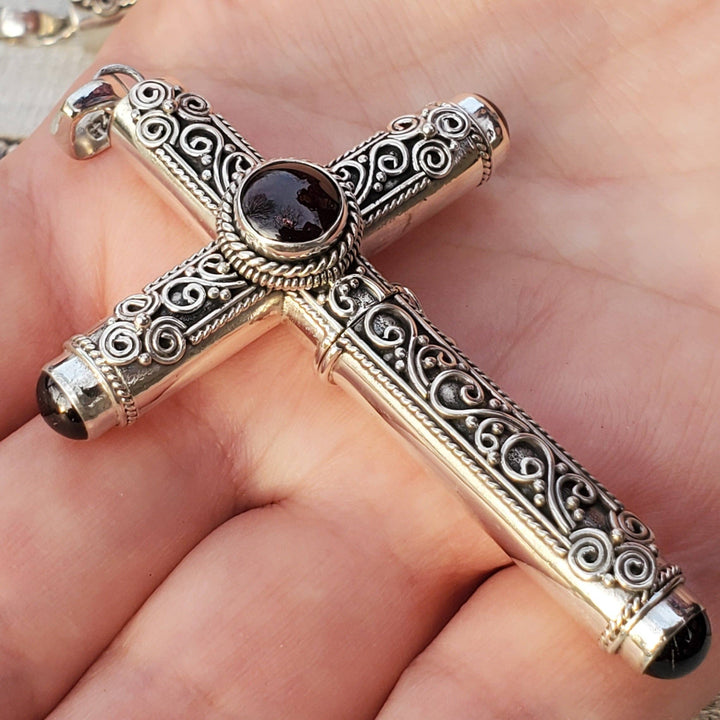 Silver Insanity - Hidden Stash Cross | Poison Box Pendant | Sterling Silver
