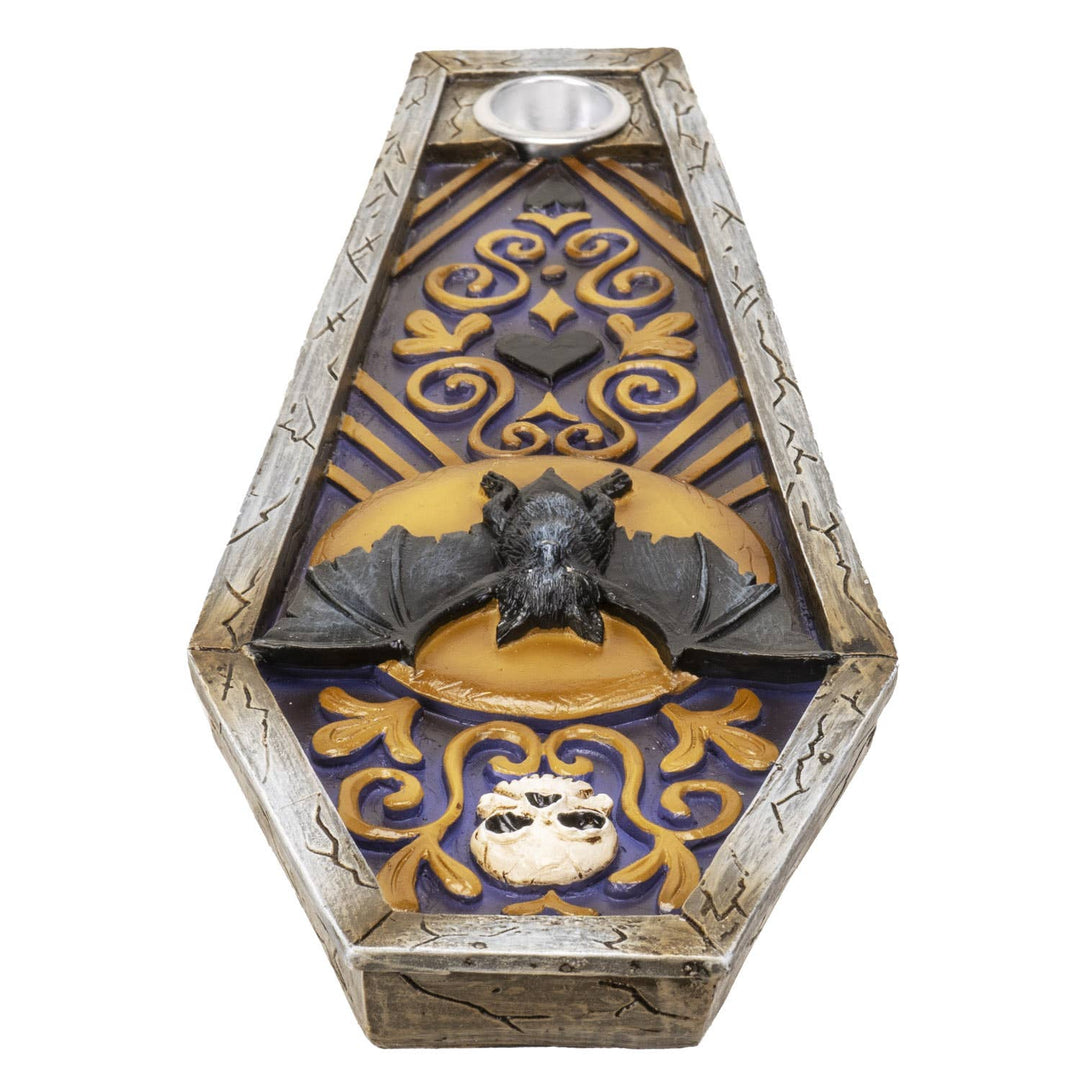 Pacific Giftware - Vampire Bat Coffin Incense Burner