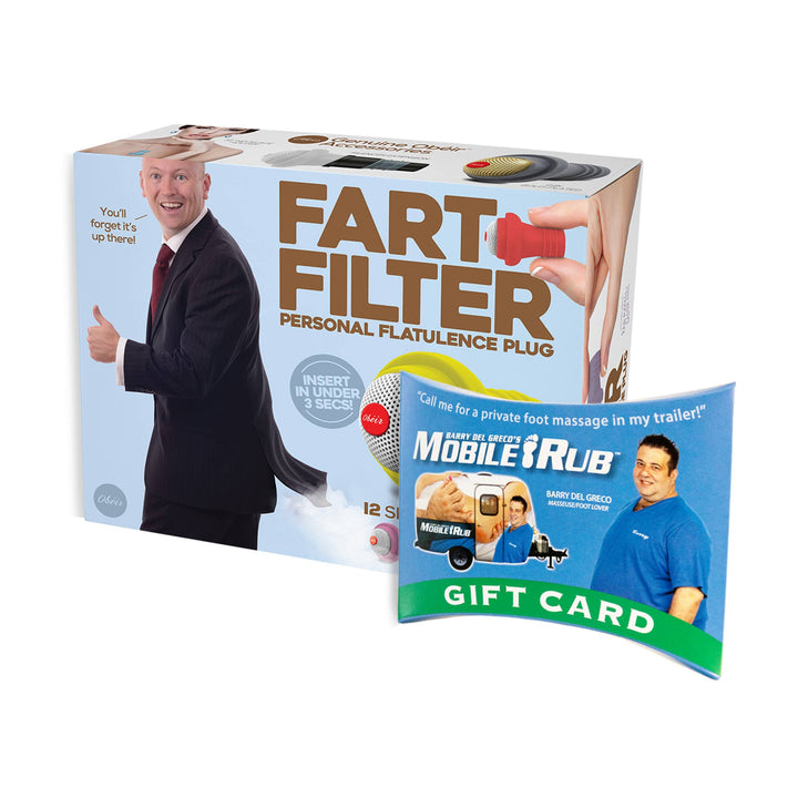 Prank-O - Small Prank Gift Box “Fart Filter” + “Mobile Rub” Gift Card Holder