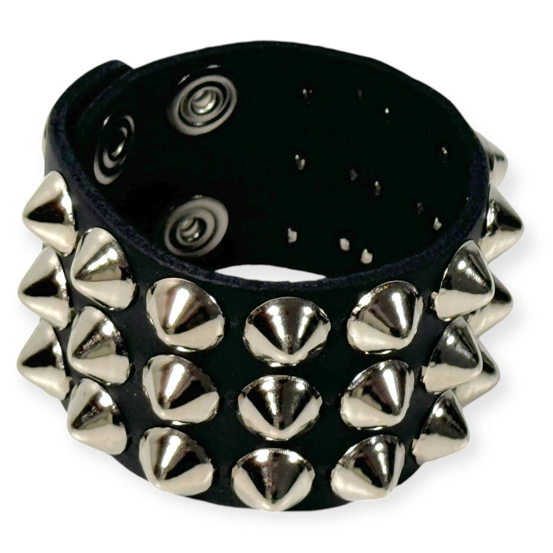 Funk Plus - 1/2" LARGE STUDDED BRACELET: 2 ROW 1/2" ROUND STUD