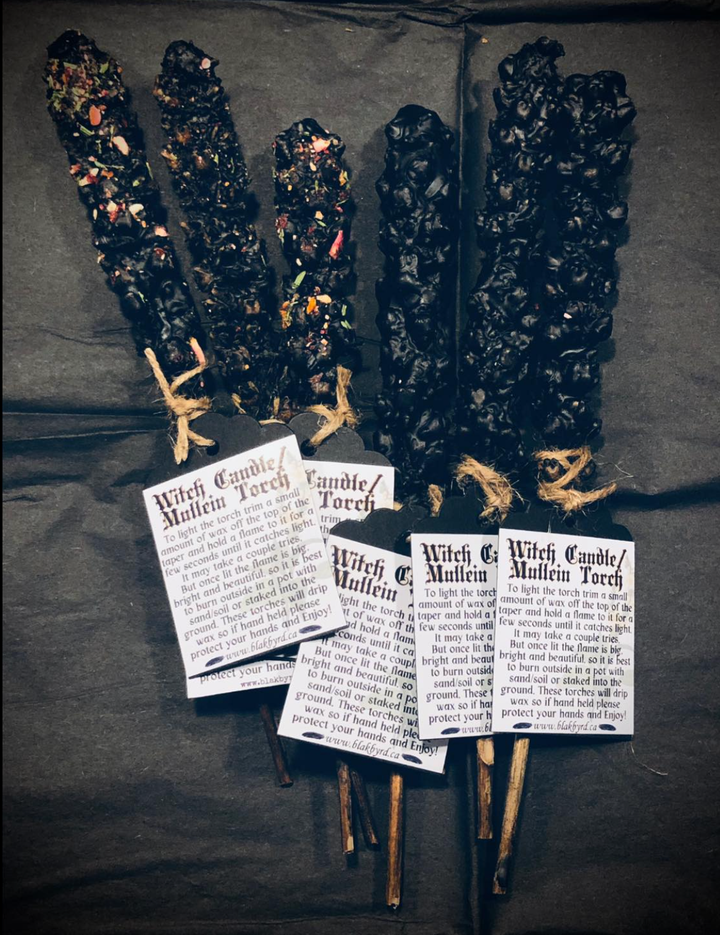 BlakByrd Botanika - Black Magick Mullein Torch / Witches Candle: Small