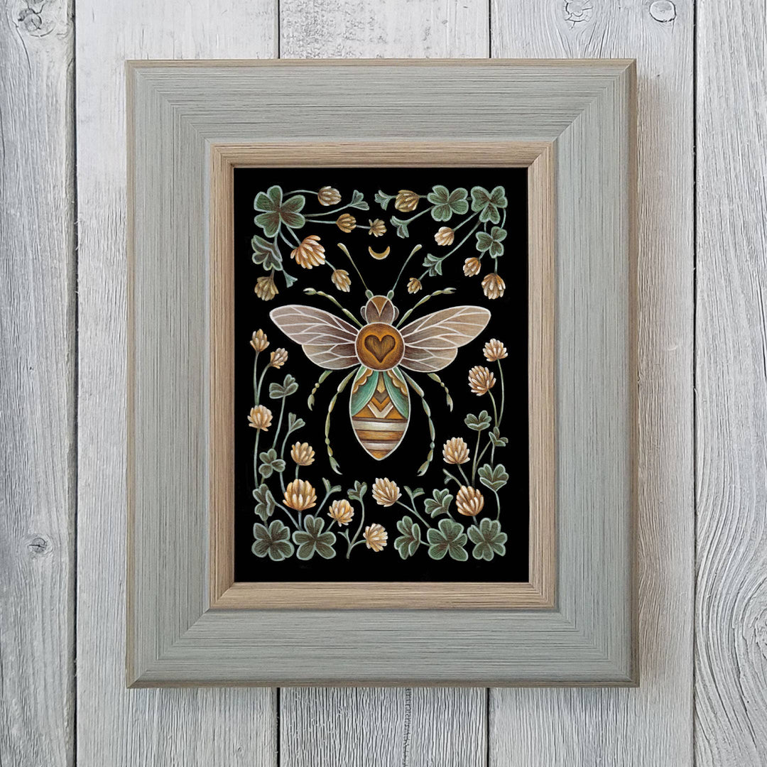 Faina Lorah - Bee Art Print Folk Decor: 8x10