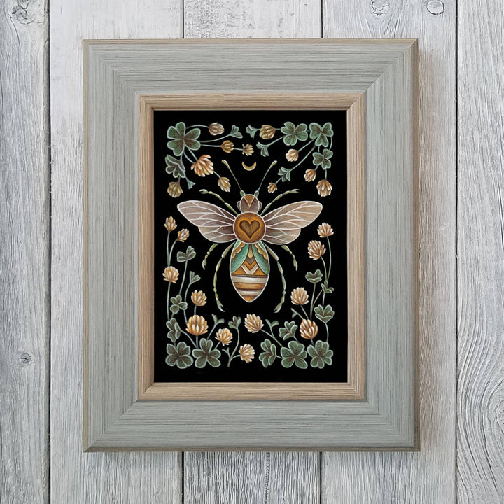 Faina Lorah - Bee Art Print Folk Decor: 8x10