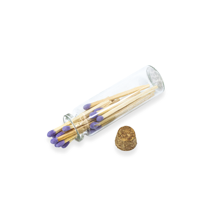 Small Match Bottles - Safety Matches in Jars with Striker: Charcoal / 40 Matchsticks Jar