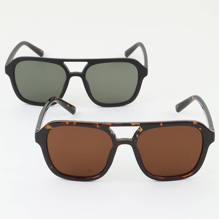 Classic Straight Aviator Sunglasses