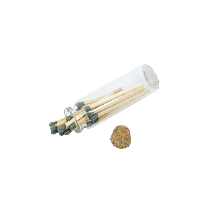 Small Match Bottles - Safety Matches in Jars with Striker: Charcoal / 40 Matchsticks Jar