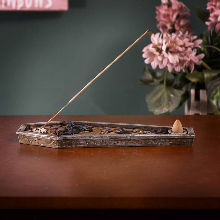 Pacific Giftware - Vampire Bat Coffin Incense Burner
