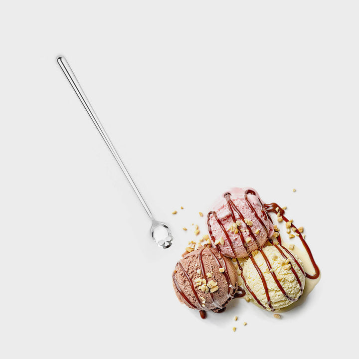 SUCK UK Ltd - USA - Skull Bar Spoon - Long-handled cocktail/desert spoon.