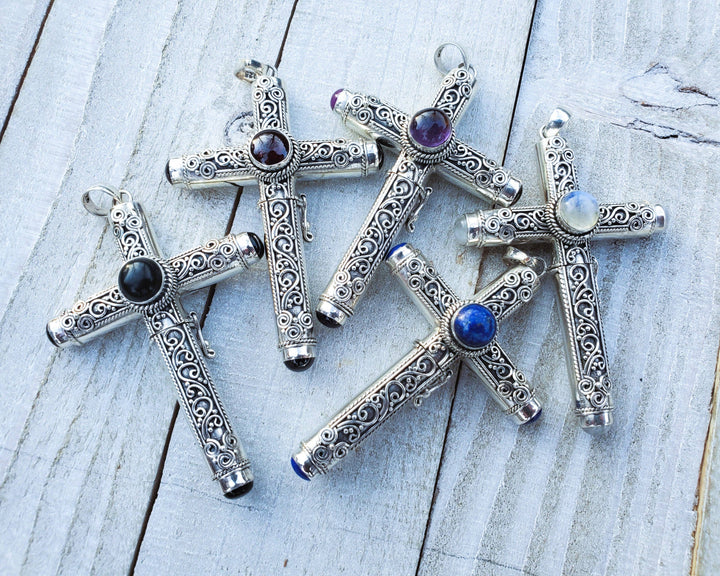 Silver Insanity - Hidden Stash Cross | Poison Box Pendant | Sterling Silver