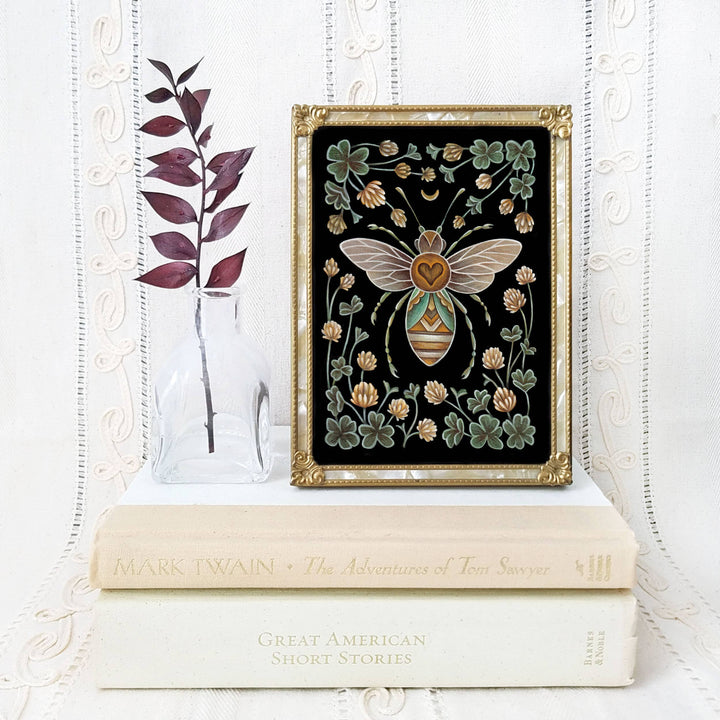 Faina Lorah - Bee Art Print Folk Decor: 8x10