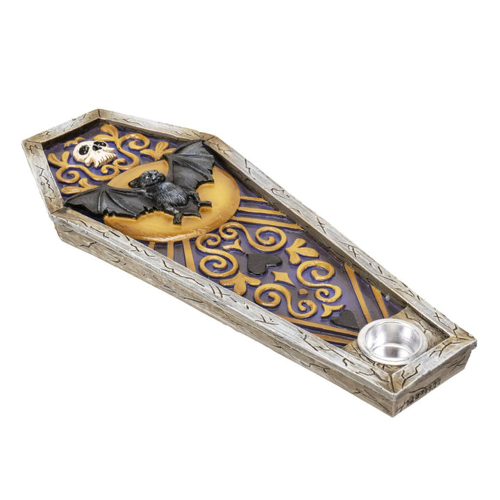 Pacific Giftware - Vampire Bat Coffin Incense Burner