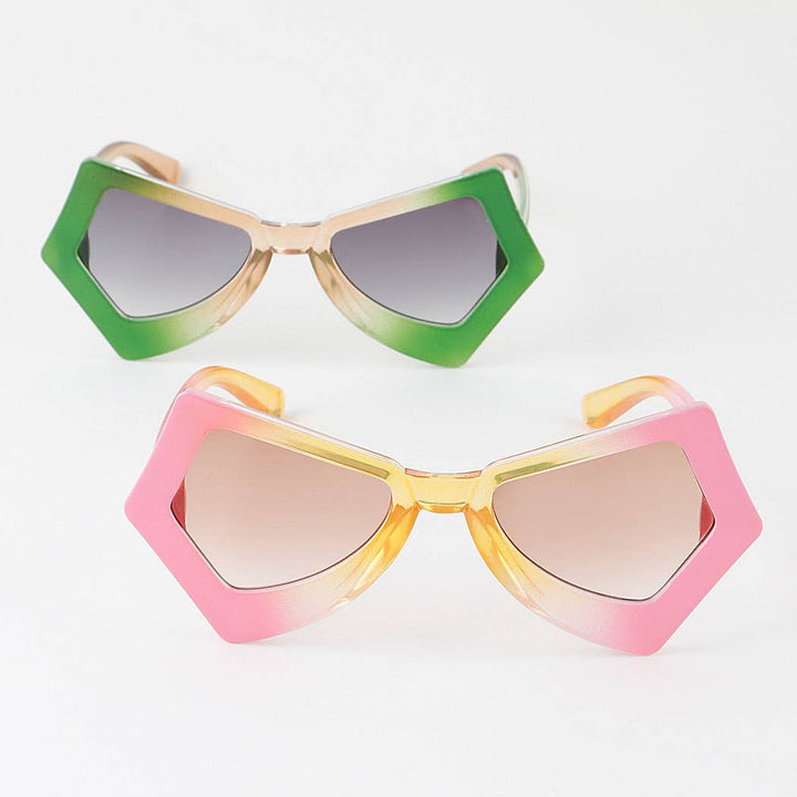 Multi Watercolor Sharp Sunglasses