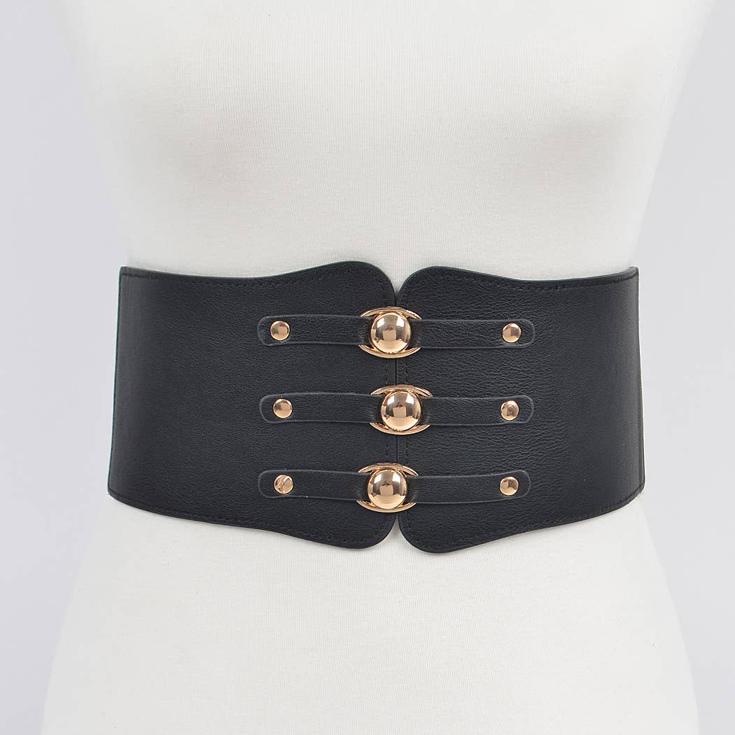 black and gold corset belt