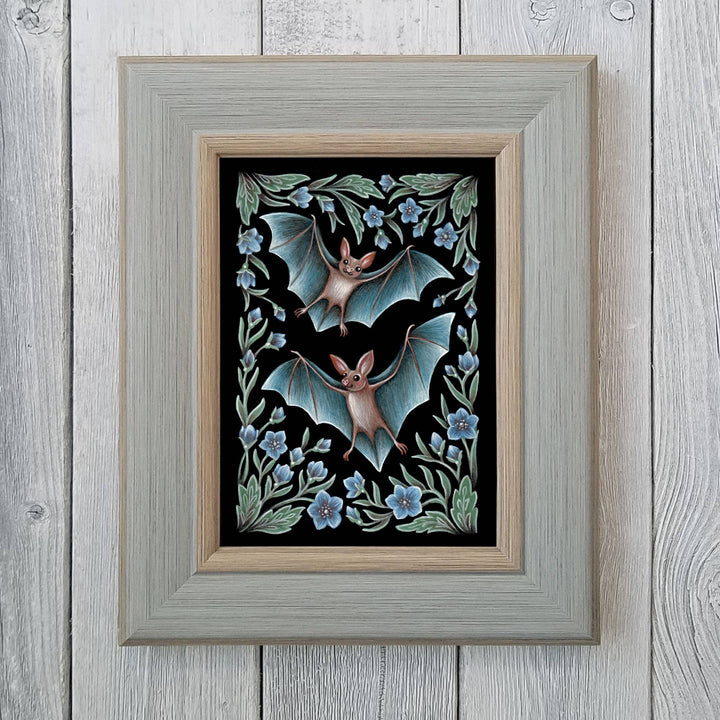 Faina Lorah - Bat Art Print Folk Decor: 8x10