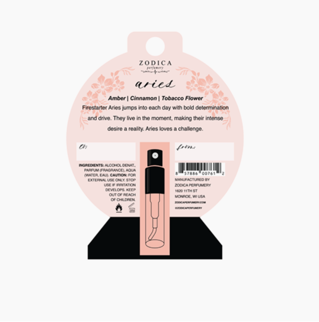 Zodica Perfumery - Zodiac Perfumette Card Pink: Pisces