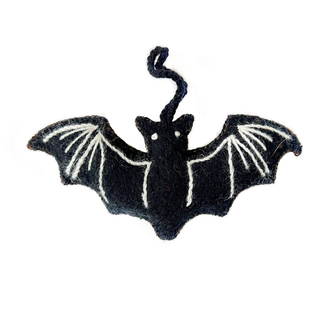 Ornaments 4 Orphans - Bat Embroidered Wool Halloween Ornament