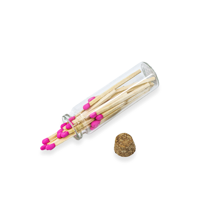 Small Match Bottles - Safety Matches in Jars with Striker: Charcoal / 20 Matchsticks Jar