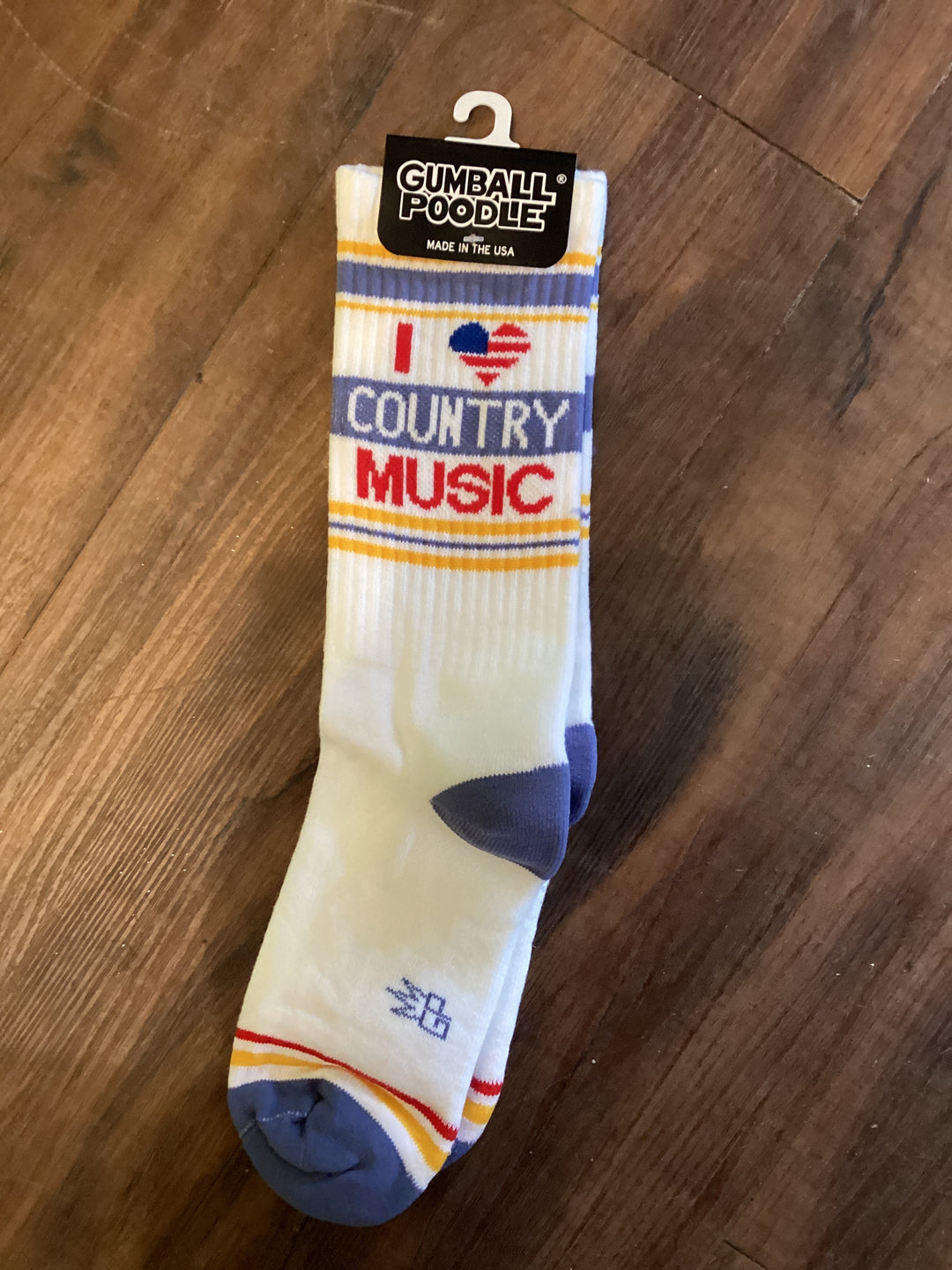 Gumball Poodle Socks- I Love Country Music