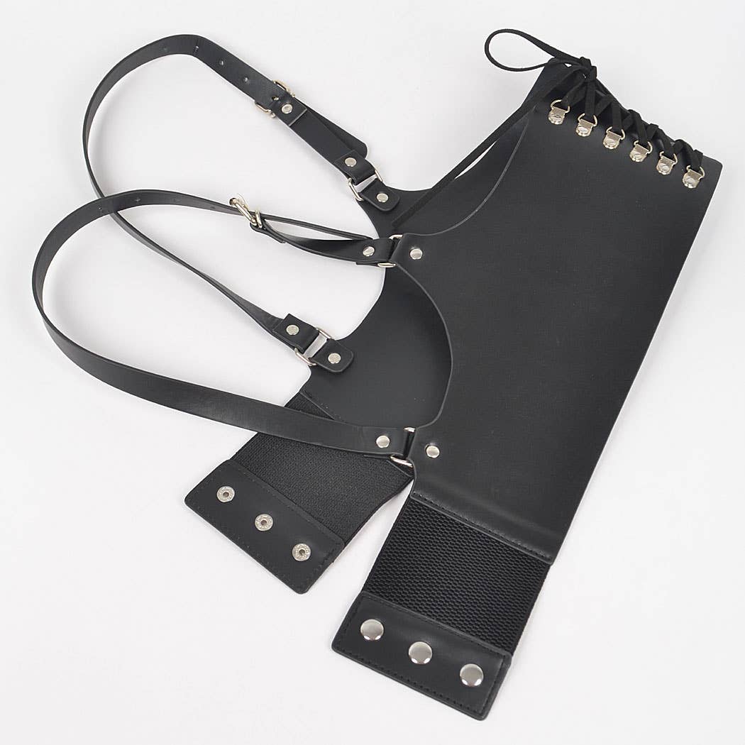 3AM BY H&D ACCESSORIES - Vegan Leather Corset Harness Belt: BK