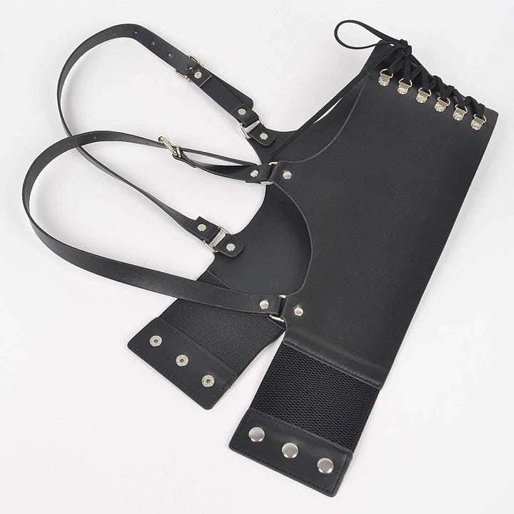 3AM BY H&D ACCESSORIES - Vegan Leather Corset Harness Belt: BK