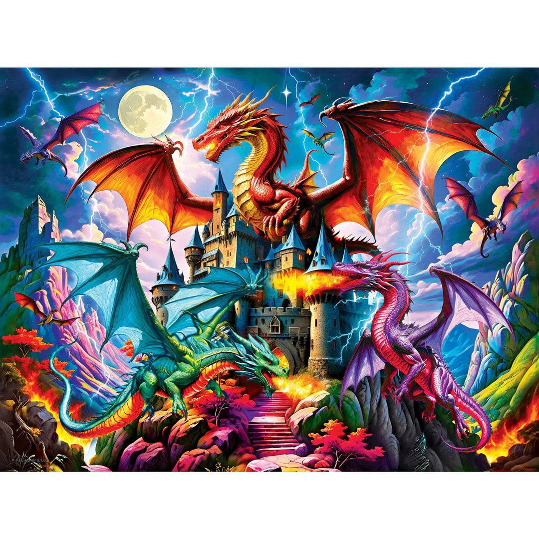 MasterPieces Puzzles - Glow in the Dark - Triad of Fire 300 Piece EZ Grip Jigsaw Puzzle