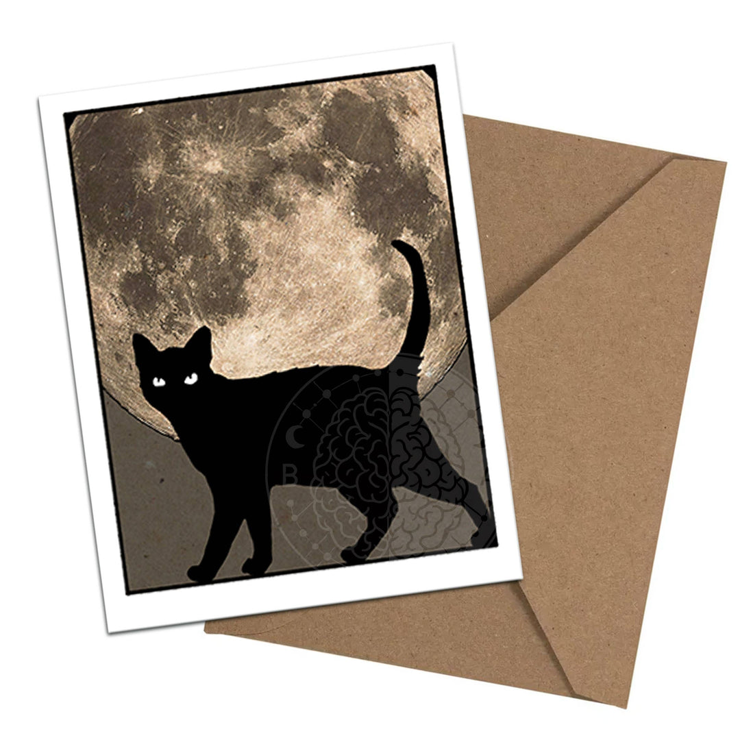 Brainmeats Atelier - Feline Familiars – Boxed Black Cat Moon Notecard Set