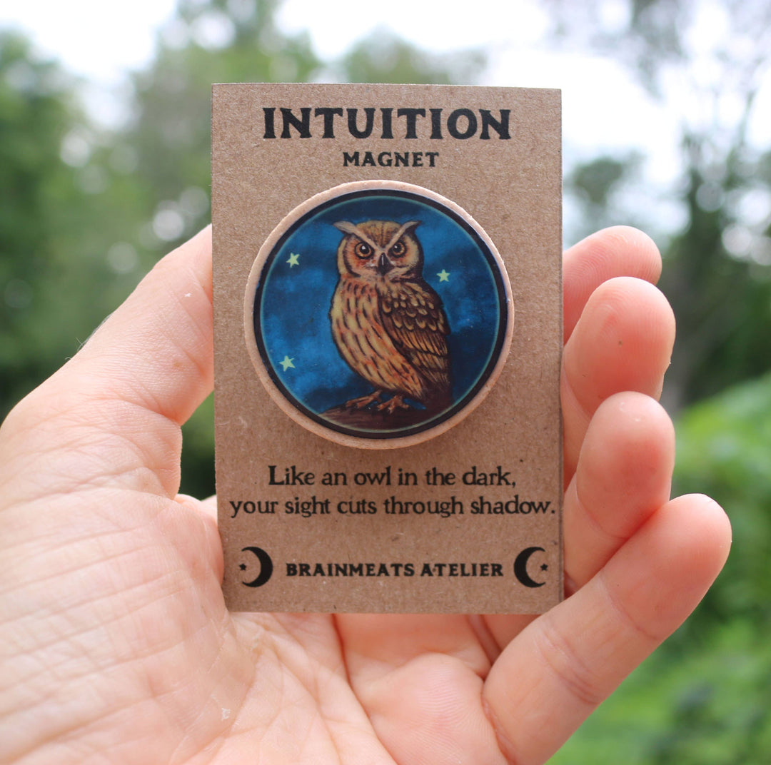 Brainmeats Atelier - Intuition Magnet – Owl Token for Vision &amp; Clarity