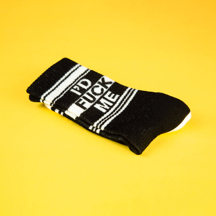 Gumball Poodle - I'd Fuck Me - Black Gym Crew Socks