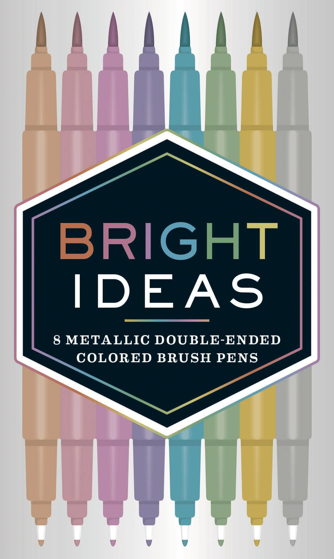 Chronicle Books - Bright Ideas Metallic Double-Ended Colored Brush Pens