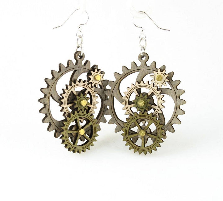 Green Tree Jewelry - Kinetic Gear Earrings