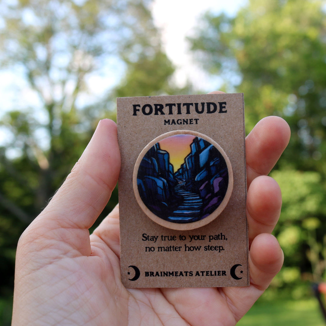 Brainmeats Atelier - Fortitude Magnet – Mountain Path Token for Strength